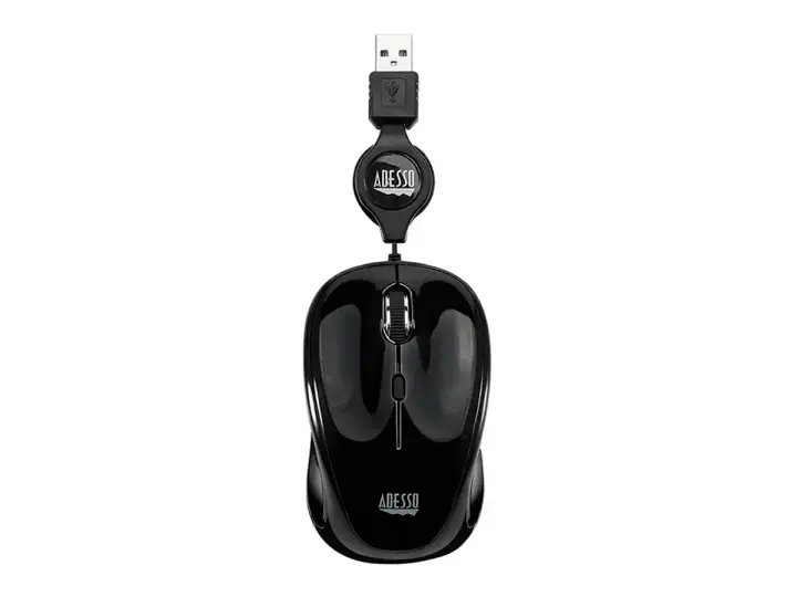 MINI ADESSO IMOUSE S8B (IMOUSE S8B) HASTA 1200 DPI, 3 BOTONES, RETRACTIL, NEGRO
