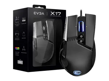 EVGA X17 GAMING (903-W1-17BK-KR) HASTA 16.000 DPI, 10 BOTONES, RGB, NEGRO