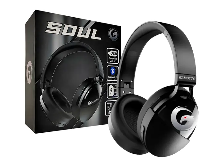 INALAMBRICO GAMBYTE SOUL GAMING 5.1 (GI-SOUL-KT) CON MICROFONO, INTERFAZ BT, NEGRO
