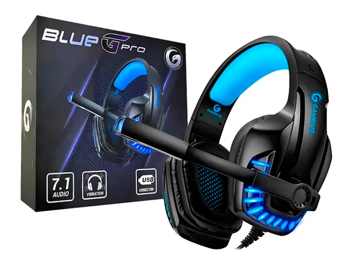 GAMBYTE G PRO GAMING 7.1 (GI-BLUEG-KT) CON MICROFONO, INTERFAZ USB, LED AZUL, AZUL