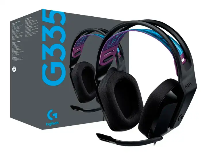 LOGITECH G335 GAMING (981-000977) CON MICROFONO, INTERFAZ JACK 3.5MM, NEGRO