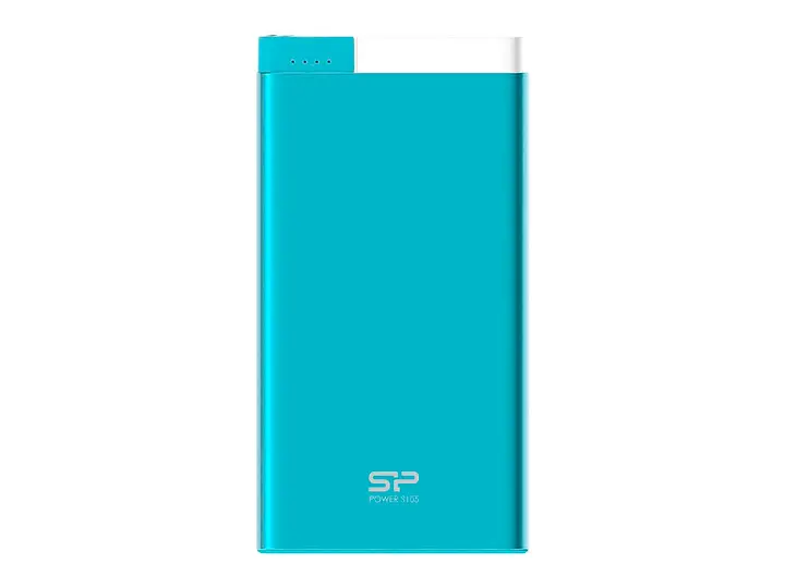 BATERIA SP POWER BANK SILICON POWER S105 PORTABLE, PUERTO USB, 1 CONECTOR MICRO-B, BATERIA 10000MAH, COLOR AZUL CLARO (SP10KMAPBK105P0B)