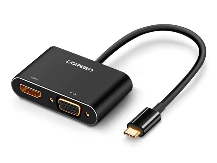 ADAPTADOR DE PUERTO USB TIPO C MACHO -- A -- PUERTO VGA HDMI HEMBRA, HD UGREEN (6957303865680)
