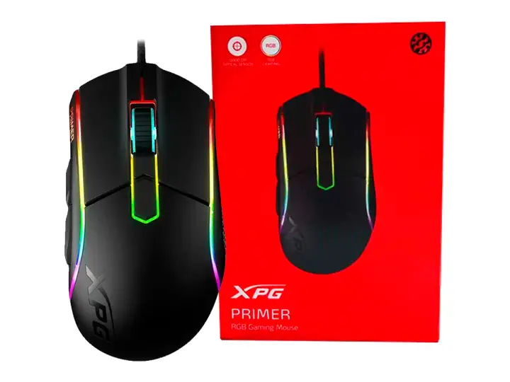 XPG PRIMER GAMING (PRIMER-BKCWW) HASTA 12000 DPI, 7 BOTONES, RGB, NEGRO