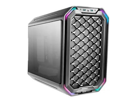 ANTEC DARK CUBE GAMING S/FUENTE (0-761345-80034-1) PANELES DE VIDRIO, LED RGB, NEGRO