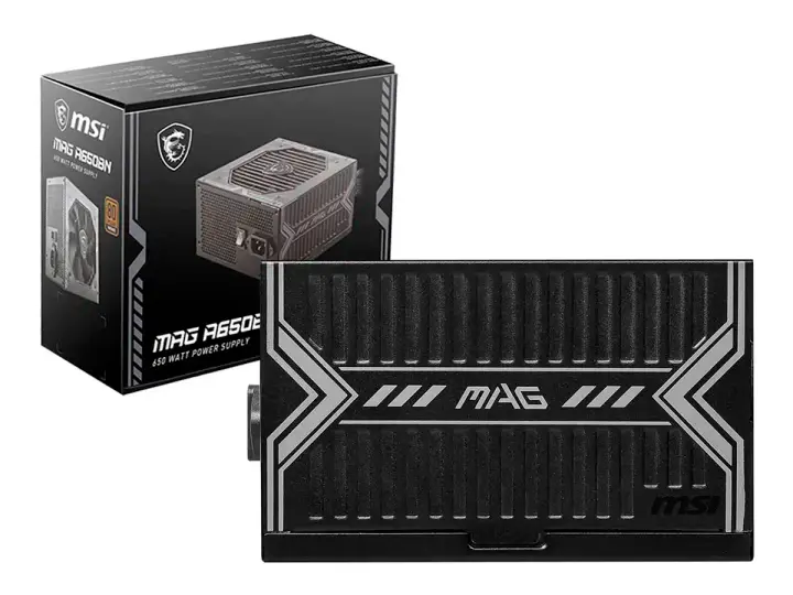 MSI 650W MAG (MAG-A650BN) ATX, 80 PLUS BRONZE, NO MODULAR, NEGRO