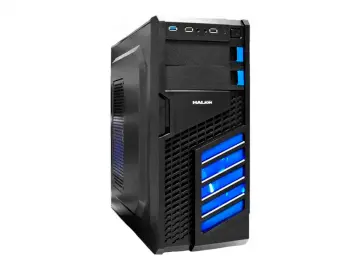 HALION SCORPION 5906 FUENTE 400W (C-HA-SCORPION 5906BB) 1 VENTILADOR, LED AZUL, AZUL CON NEGRO