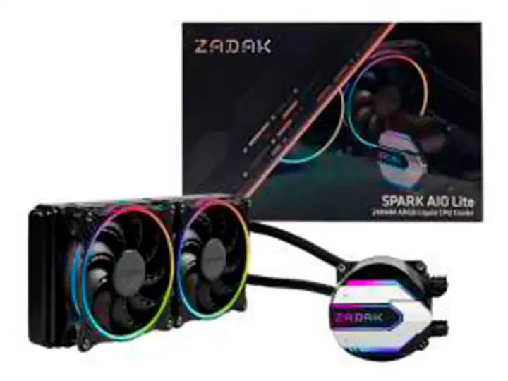 SISTEMA DE ENFRIAMIENTO LIQUIDO ZADAK SPARK LITE (ZA-SPL240AB-R1) 2 VENTILADORES, 240MM, LED ARGB