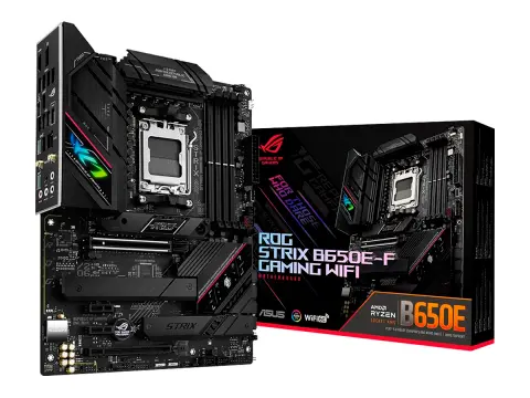ASUS ROG STRIX B650E-F GAMING WIFI, PARA PROCESADORES AMD RYZEN AM5, 4 RANURAS DDR5 -128GB BUSS 4800 MHZ,SERIE 7000 (90M1BQ0-M0AAY0)