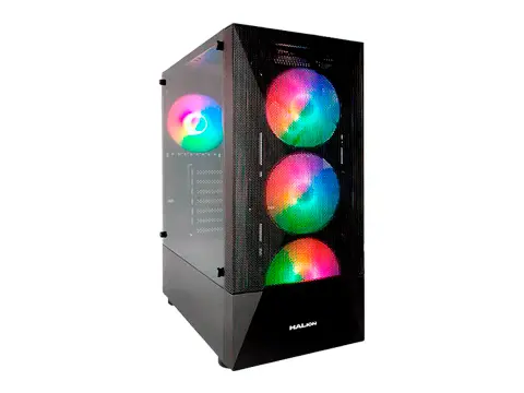 HALION STUKA FUENTE 500W (STUKA CR11) 4 VENTILADORES, LED, NEGRO