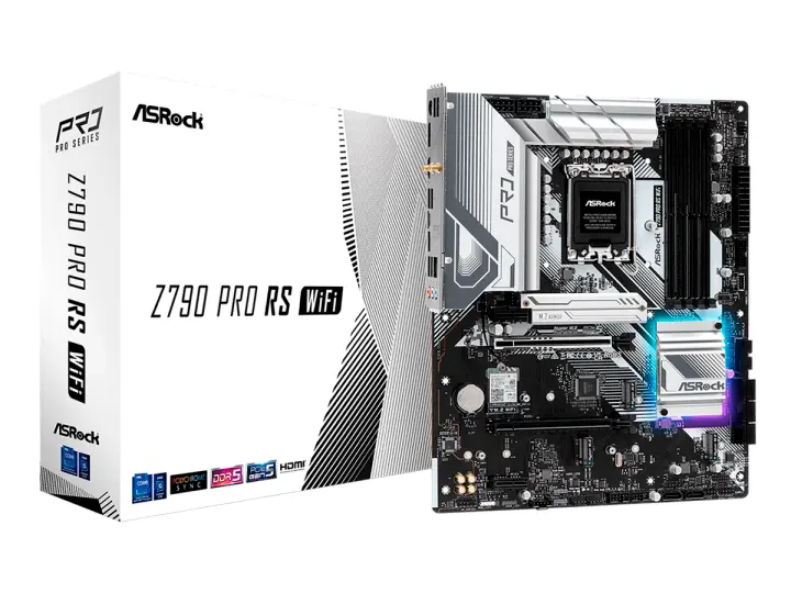 ASROCK Z790 PRO RS WIFI (90-MXBL50-A0UAYZ) SOCKET LGA 1700, RAM DDR5 BUSS 7200OC MHZ, 14VA, 13VA, 12VA GEN, RGB, WIFI 6E
