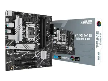 ASUS B760M-A Prime D4 Socket LGA 1700, RAM DDR4 Buss 5333OC MHZ, 14VA, 13VA, 12VA Gen