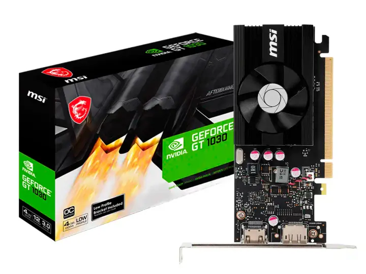 MSI GEFORCE GT 1030 LP OC 4GB DDR4 (GT 1030 4GD4 LPOC) NVIDIA 64 BITS, 1 VENTILADOR