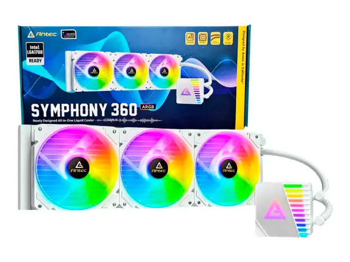 ANTEC SISTEMA DE ENFRIAMIENTO LIQUIDO ANTEC SYMPHONY 360 WHITE ARGB (0-761345-74042-5) 5 VENTILADORES, 360MM, LED ARGB