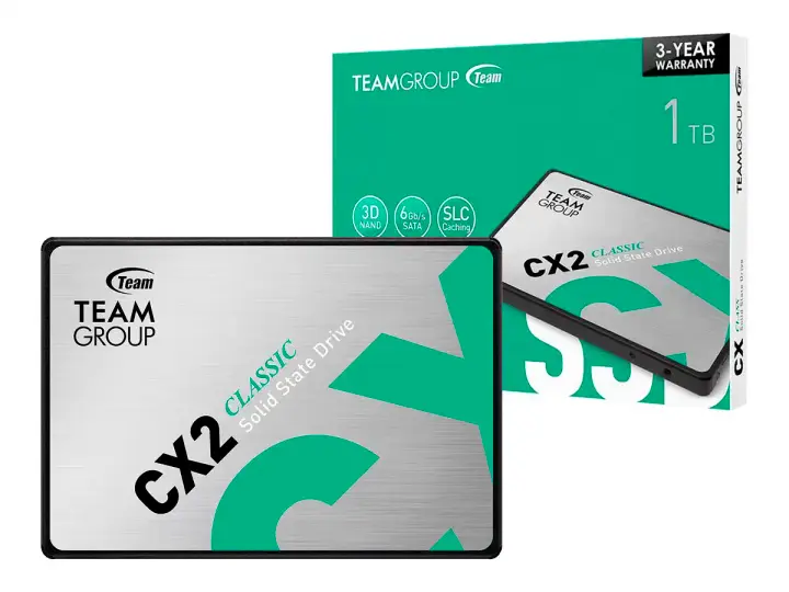TEAM UNIDAD DE ALMACENAMIENTO SSD SATA 2.5 TEAMGROUP CX2 1TB (T253X6001T0C101)
