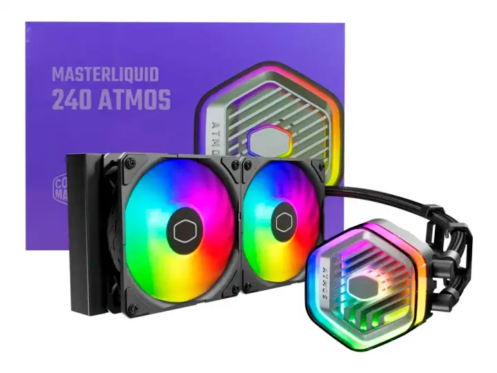 COOLER MASTER SISTEMA DE ENFRIAMIENTO LIQUIDO COOLER MASTER MASTERLIQUID 240 ATMOS (MLX-D24M-A25PZ-R1) 2 VENTILADORES, 240MM, LED ARGB