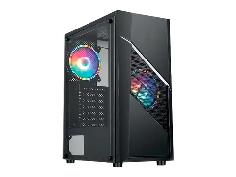 GAMBYTE SOUL S/FUENTE (CS-SOU4RBWKG-LG) PANEL DE VIDRIO, 4 VENTILADORES, LED RGB, NEGRO