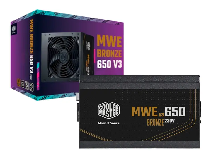 Cooler Master 650W Mwe V3 ATX, 80 Plus Bronze, Negro