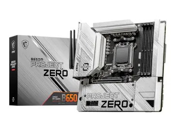MSI B650M PROJECT-ZERO (911-B650M-PROJECT-ZERO) SOCKET AM5, RAM DDR5 BUSS 7600OC MHZ, BLANCO, WIFI 6E
