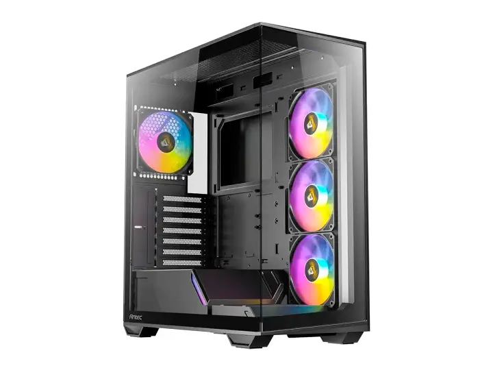 ANTEC C3 BLACK ARGB CONSTELLATION S/FUENTE (0-761345-10029-8) PANELES DE VIDRIO, 4 VENTILADORES, LED ARGB, NEGRO