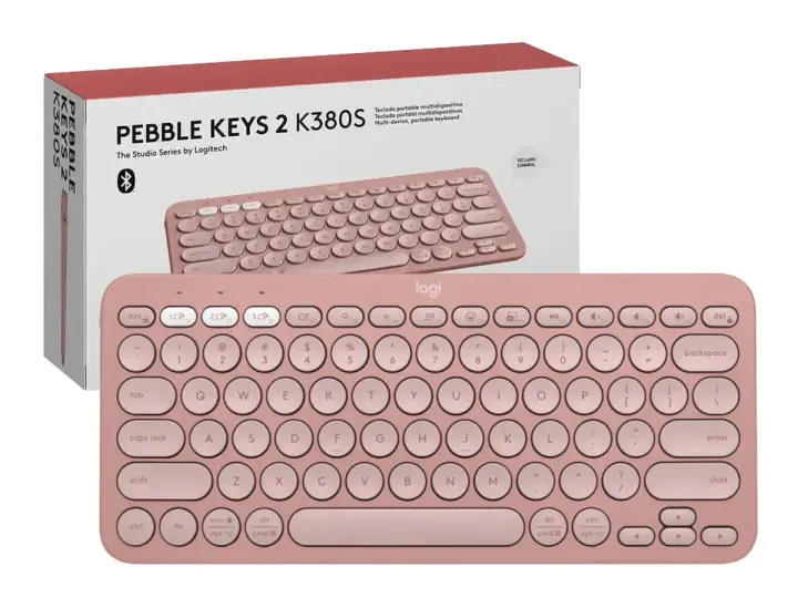 LOGITECH INALAMBRICO LOGITECH PEBBLE KEYS ROSA, BT, ESPAÑOL (920-011785)