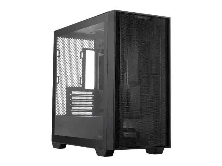 ASUS A21 CON MALLA S/FUENTE (90-C-ASUS-A21_BK) PANEL DE VIDRIO, NEGRO, MICRO ATX