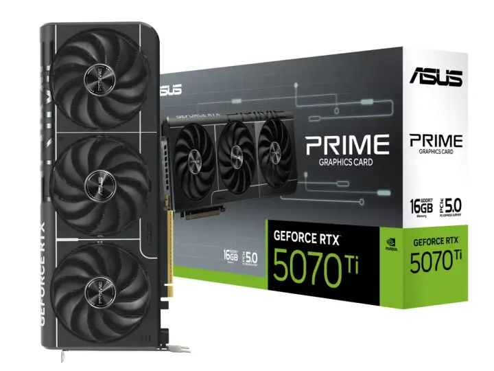 ASUS GEFORCE RTX 5070 TI PRIME 16GB GDDR7 (90YV0MF1-M0AA00 ) NVIDIA 256 BITS, 3 VENTILADORES