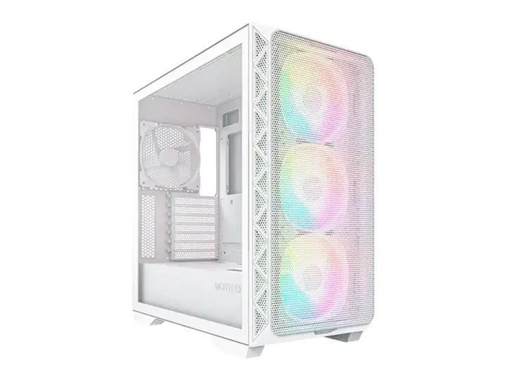 MONTECH AIR 903 MAX (4710562748970) PANEL DE VIDRIO TEMPLADO, 4 VENTILADORES 140MM, LED ARGB, BLANCO