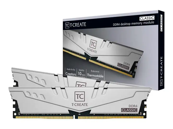 TEAM TEAMGROUP DDR4 16GB (8GBX2) T-CREATE CLASSIC (TTCCD416G3200HC22DC01) 3200 MHZ, PLATEADO