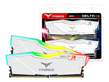 TEAM TEAMGROUP DDR4 16GB (8GBX2) T-FORCE DELTA RGB (TF4D416G3600HC18JDC01) 3600 MHZ, BLANCO, CL18