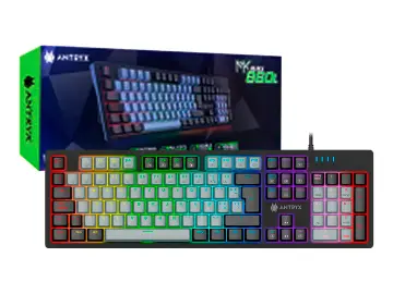 ANTRYX GAMER ANTRYX MK-860L BLACK (AMK-860LKGRER1-SP) MECANICO, SWITCH RED, LED RGB