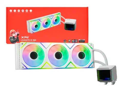 XPG SISTEMA DE ENFRIAMIENTO LIQUIDO XPG LEVANTE 360 II FULL RGB ( LEVANTEII360-WHCWW ) BLANCO BOMBA ESPEJO INFINITO- FAN ARGB | AM5 - 1700 -