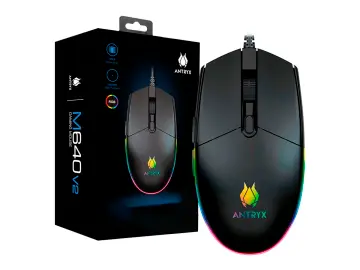 ANTRYX CHROME STORM M640 V2 GAMING, SENSOR HASTA 7,200 DPI, ILUMINACION RGB, CON 7 BOTONES, CONEXION USB, COLOR NEGRO (AGM-M640KV2)