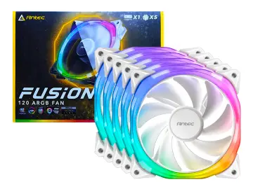 ANTEC PARA CASE ANTEC FUSION (0-761345-57005-3) X5, 120MM, LED ARGB, BLANCO