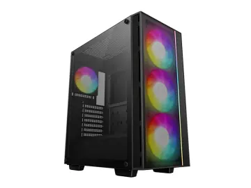 DEEPCOOL MATREXX 55 MESH V4, S/FUENTE (R-MATREXX55-BKAGA4-G-4) PANEL DE VIDRIO, 4 VENTILADORES, LED ARGB, NEGRO