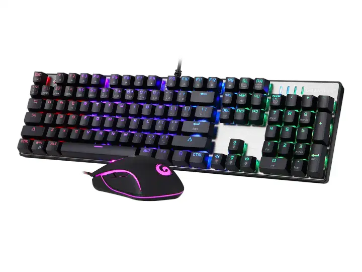 COMBO GAMER GAMBYTE 2 EN UNO REXAR G (TC-GRREXAKT-MT) MECANICO, SWITCH BLUE, RGB, MOUSE 2400 DPI, NEGRO