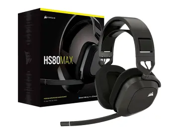CORSAIR HS80 MAX WIRELESS, CON MICROFONO, CONTROL DE VOLUMEN, ALMOHADILLAS SUAVES, COLOR STEELGRAY