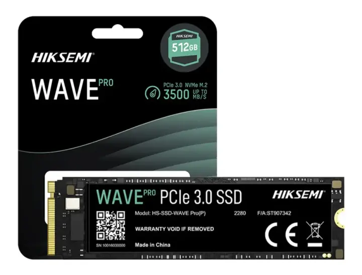 HikSemi Unidad de Almacenamiento SSD M.2 PCIE 512GB NVME Wave Pro, 2280 (HS-SSD-WAVE(P)_512G) 3500MB/S