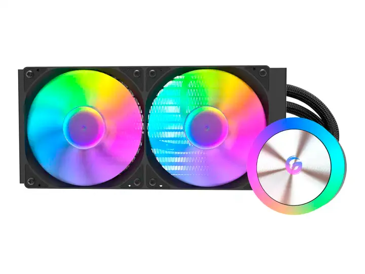 SISTEMA DE ENFRIAMIENTO LIQUIDO GAMBYTE DG240 (AIO-DG240BL-GHT) 2 VENTILADORES CON ILUMINACION ARGB