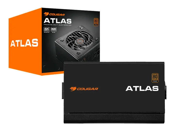 COUGAR 750W ATLAS 750 (31AL075001P01) ATX, 80 PLUS BRONZE, NO MODULAR, NEGRO