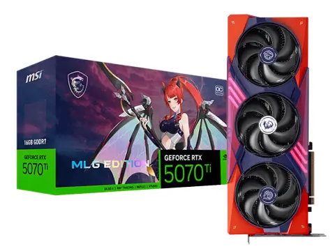 MSI GEFORCE RTX 5070 TI GAMING 16GB GDDR7 MLG EDITION OC (RTX 5070 TI 16G MLG EDITION OC) NVIDIA 256 BITS, 3 VENTILADORES