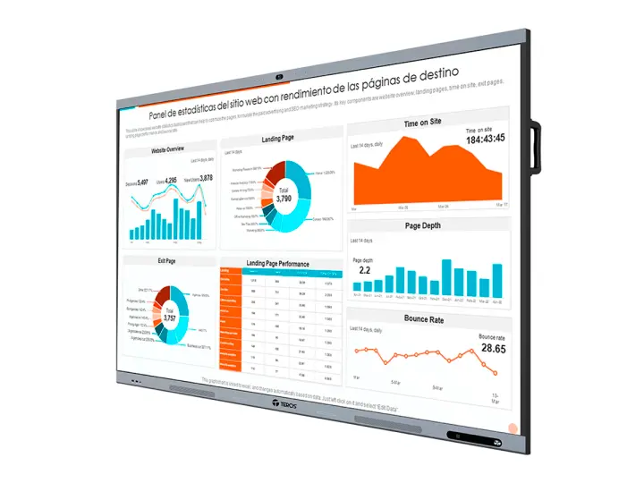 TEROS PANTALLA TÁCTIL INTERACTIVA TEROS (TE7511W) 75" D-LED IPS 4K, 8 MS, 8GB, ANDROID 14