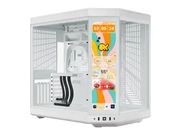 HYTE Y70 TOUCH IN S/FUENTE ISNOW W 14.9" NOW WHITE (CS-HYTE-Y70TTI-WW) MID TOWER, PANELES DE VIDRIO TEMPLADO, BLANCO