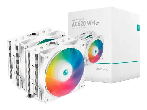 DEEPCOOL PARA PROCESADOR DEEPCOOL AG620 WH ARGB (R-AG620-WHANMN-G-2) 2 VENTILADORES, 120 MM, LED ARGB