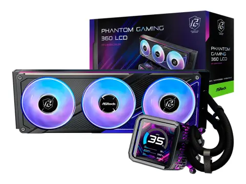 ASROCK SISTEMA DE ENFRIAMIENTO LIQUIDO ASROCK 360 ARGB LCD (PHANTOM GAMING 360 LCD )