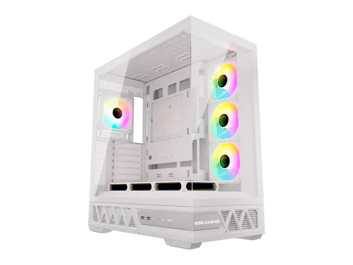 ESGAMING ENKIDO-W (ENKIDO-W) S/FUENTE VIDRIO TEMPLADO, 7X FAN LED ARGB, BLANCO