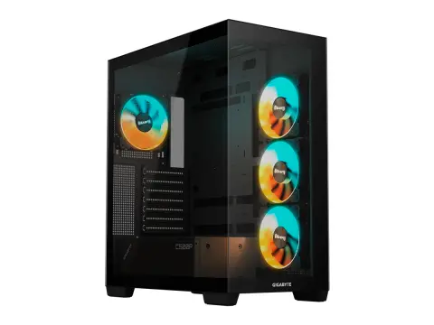 Gigabyte C500 Panoramic Stealth S/FUENTTE Panel de Vidrio, LED ARGB, Negro