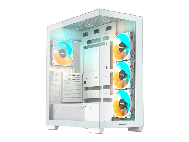 GIGABYTE C500PI S/FUENTE (GB-C500PI-ST) PANEL DE VIDRIO, LED ARGB, BLANCO