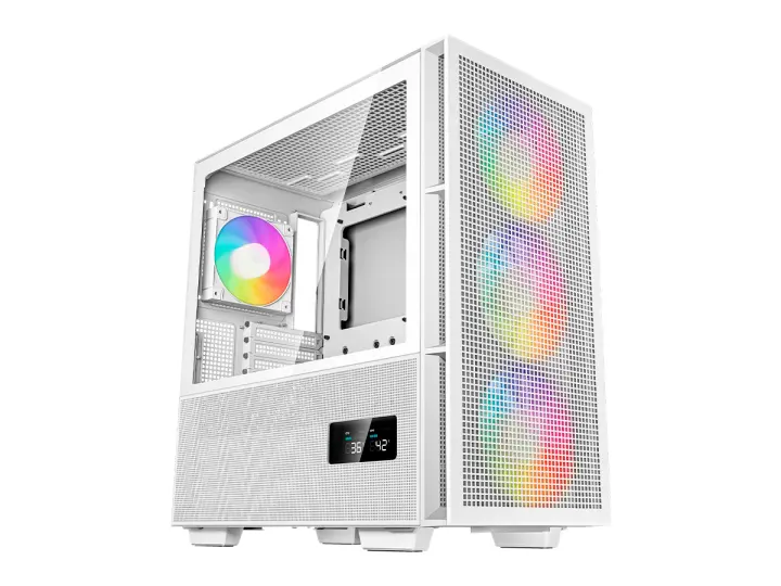 DEEPCOOL CH560 DIGITAL S/FUENTE (R-CH560-WHAPE4D-G-1) PANEL DE VIDRIO, 4 VENTILADORES, LED ARGB, BLANCO