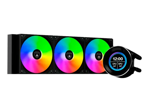 ANTRYX SISTEMA DE ENFRIAMIENTO LIQUIDO ANTRYX TRITON VISION 360P (AWC-TV360K) 3 VENTILADORES, LED ARGB, PANTALLA LCD 2.8'' , NEGRO
